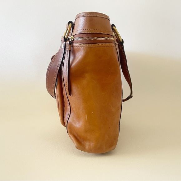 Coach Gigi Tote Bag Vintage Leather Turn Lock Carryall Casual Classic Tan F12888 - Picture 4 of 16